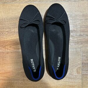 Rothy's Women's Black Flats with Blue Accent